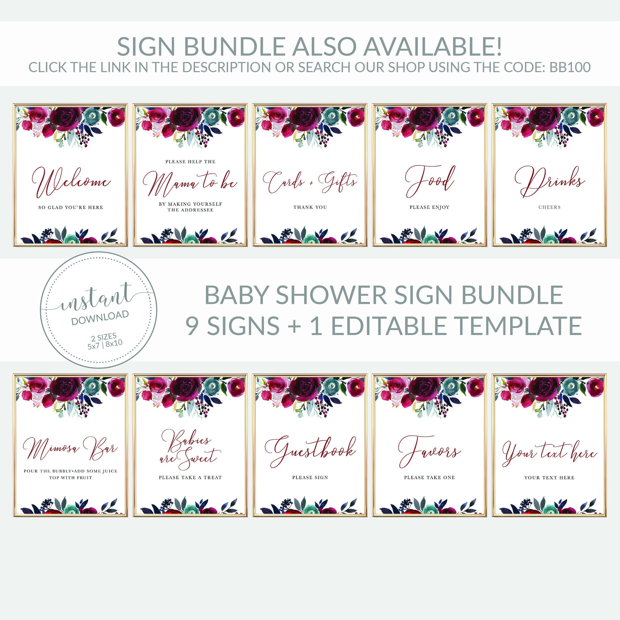 Burgundy Boho Baby Shower Decorations, Help The Mama To Be Address an Envelope Sign, INSTANT DOWNLOAD - BB100 - @PlumPolkaDot 