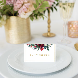Christmas Wedding Place Card Template, Christmas Wedding Table Decor, Winter Wedding Table Decorations, Editable DIGITAL DOWNLOAD - CG100 - @PlumPolkaDot 