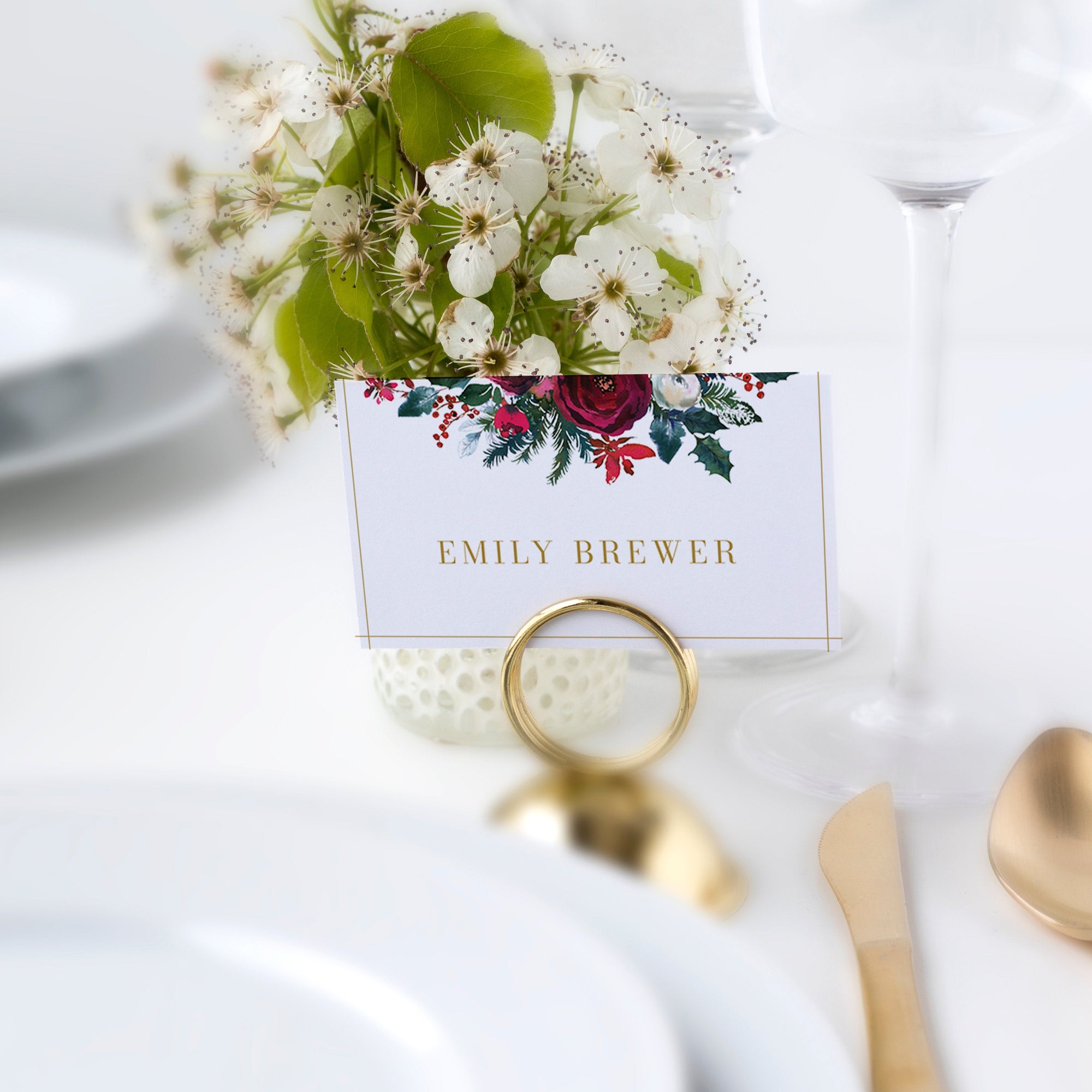 Christmas Place Card Template, Printable Winter Name Card, Editable IN - PlumPolkaDot christmas-place-card-template-printable-winter-name-card-editable-in-plumpolkadot