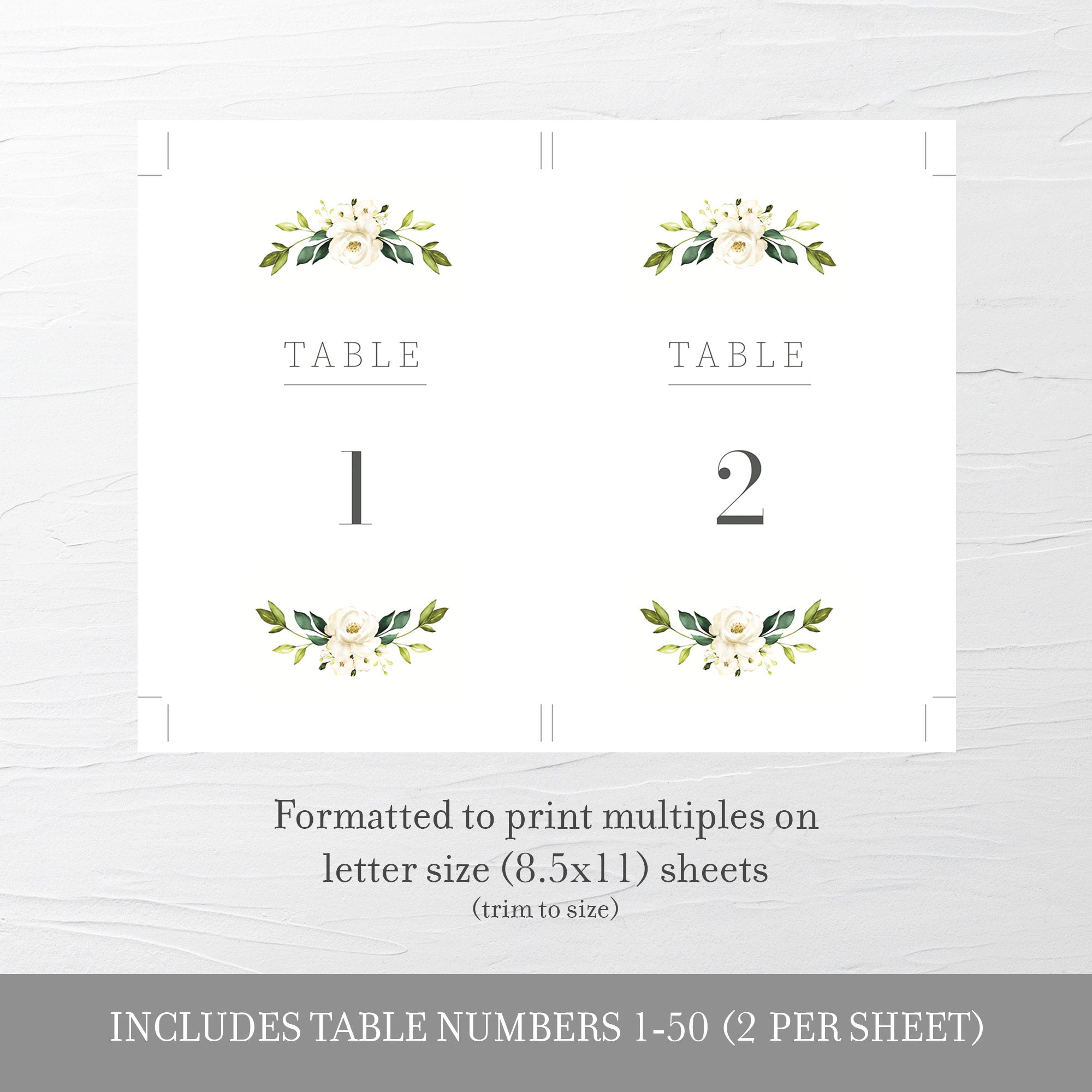 Table Numbers Written Printable Table Numbers
