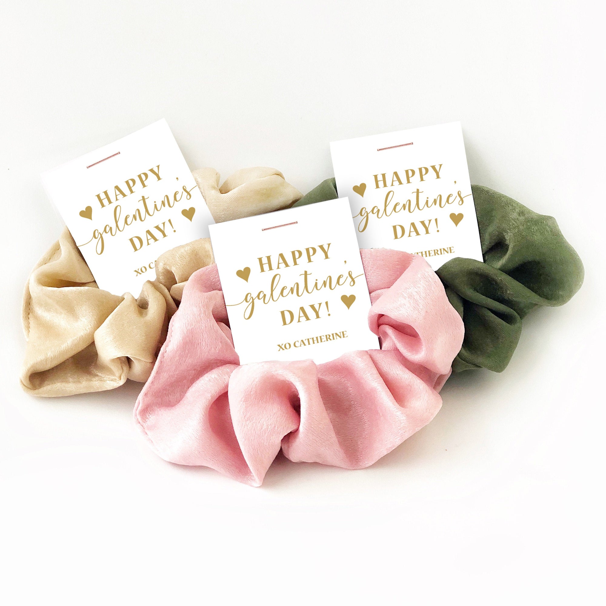 Happy Galentine's Party Favors, Gift for Friend, Hair Scrunchies