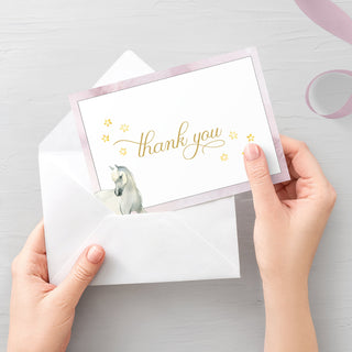 Horse Thank You Card Printable, Horse Thank You Note, Folded and Flat Cards 5X3.5, Editable Template DIGITAL DOWNLOAD - CS100 - @PlumPolkaDot 