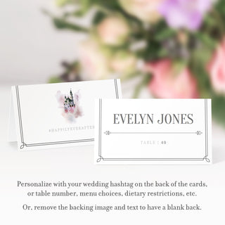 Fairytale Wedding Place Card Template, Personalized Wedding Name Cards, Once Upon a Time, Printable Place Cards, DIGITAL DOWNLOAD - D500 - @PlumPolkaDot 