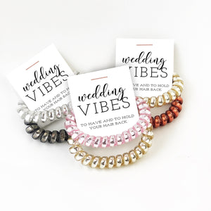 Wedding Vibes Bridesmaid Gifts, Spiral Hair Tie Bachelorette Party Favors, To Have and To Hold Your Hair Back Bridal Party Gifts - @PlumPolkaDot 
