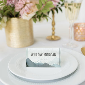 Mountain Wedding Place Card Template, Personalized Rocky Mountain Wedding Name Cards, Printable Place Cards, DIGITAL DOWNLOAD - D100 - @PlumPolkaDot 