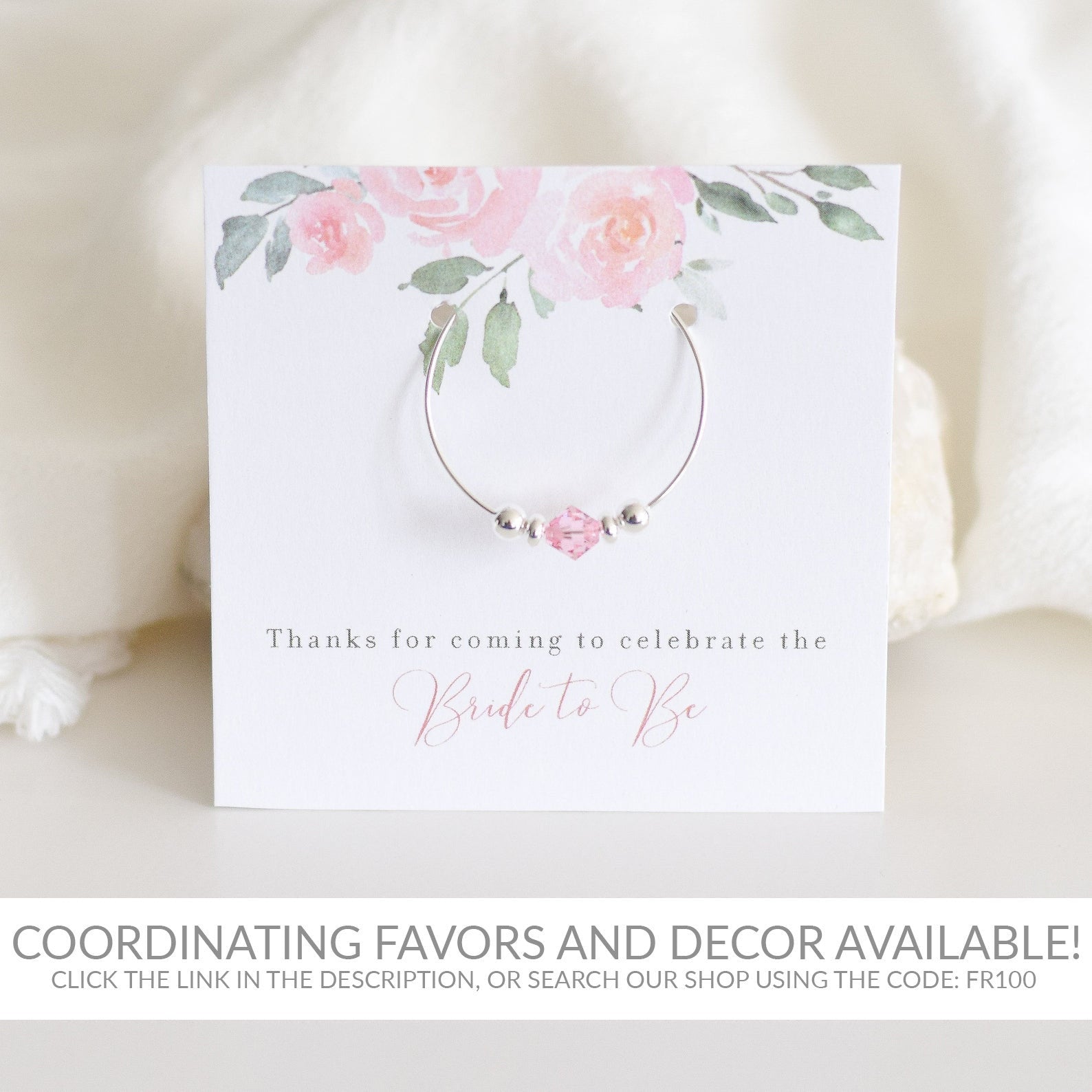 Pink Floral Bridal Shower Favors For Guests, Spiral Hair Ties - FR100 - @PlumPolkaDot 