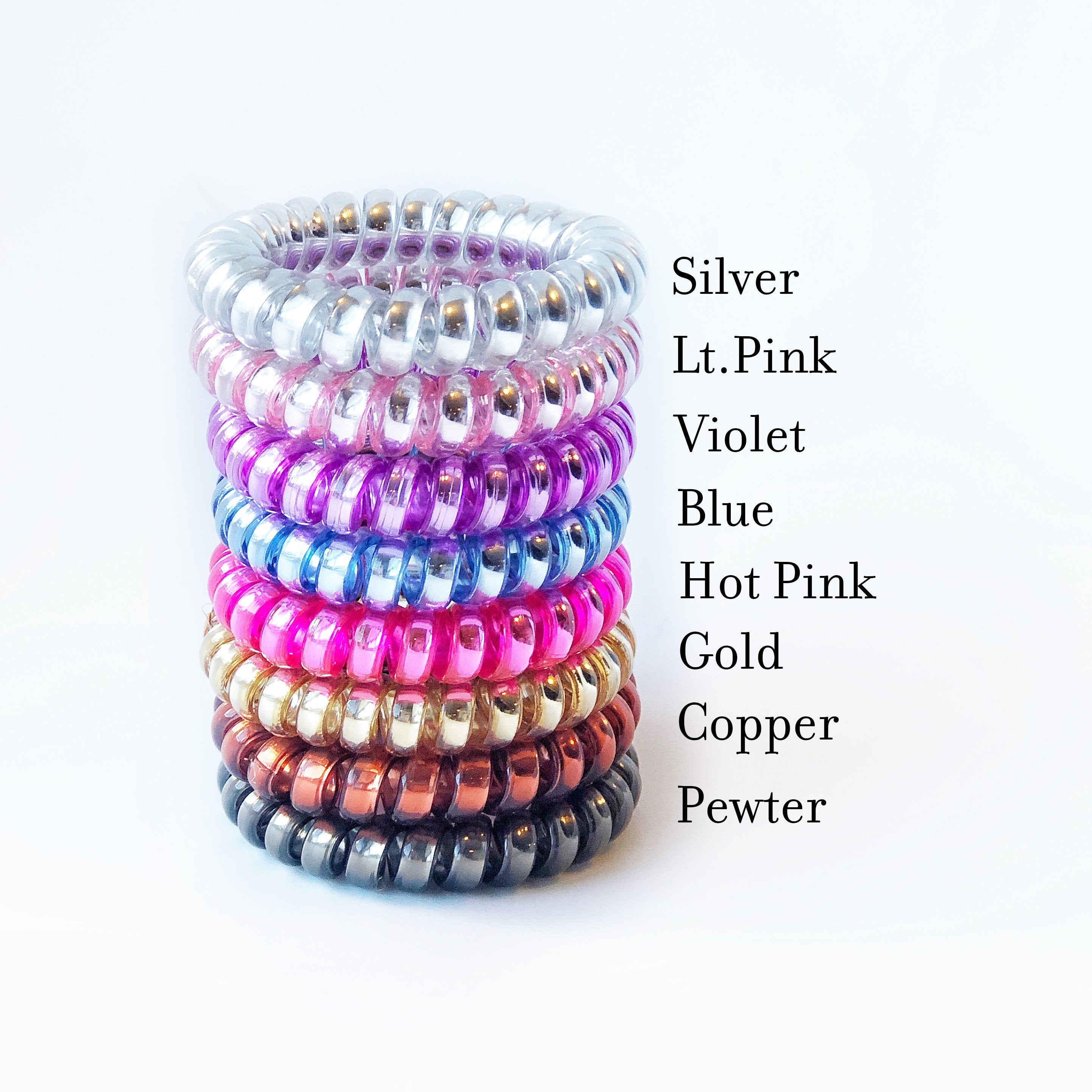 50 and Fabulous, 50th Birthday Favors for Women, Spiral Hair Ties - @PlumPolkaDot 