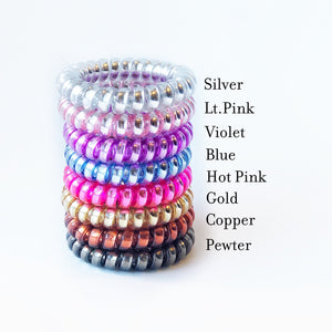 50 and Fabulous, 50th Birthday Favors for Women, Spiral Hair Ties - @PlumPolkaDot 