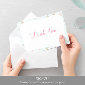 Mermaid Baby Shower Invitation Printable, Under the Sea Baby Shower, A Little Mermaid Is On Her Way, Template DIGITAL DOWNLOAD - M100 - @PlumPolkaDot 