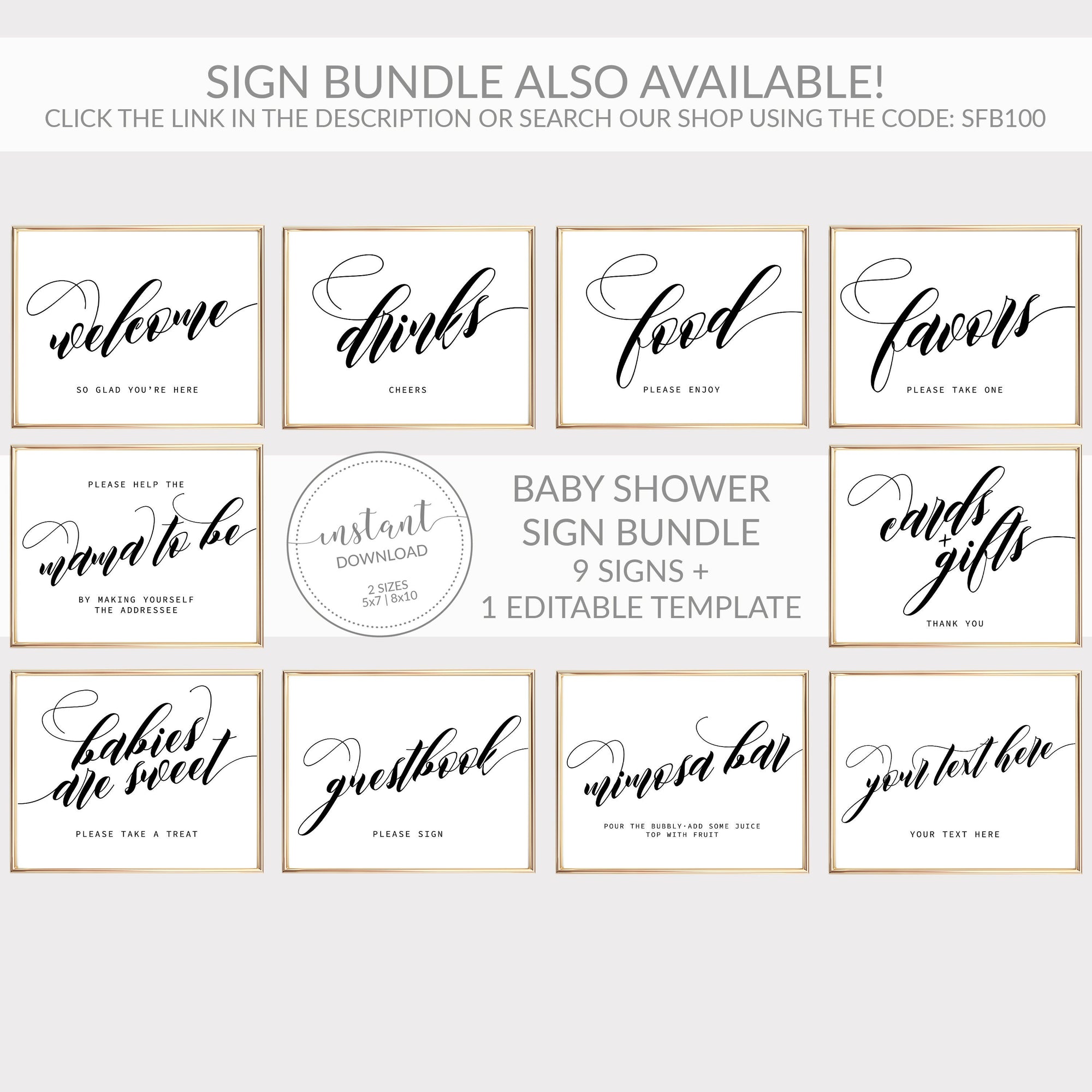 Black Script Sanitize Before Entering Welcome Sign, Minimalist Welcome Sign, INSTANT DOWNLOAD - SFB100