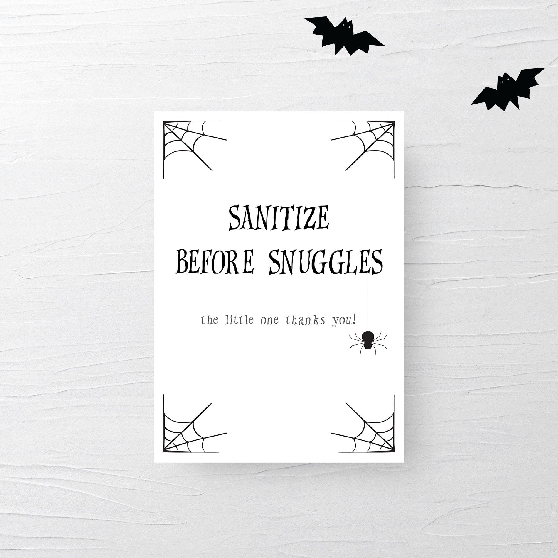 Halloween Sanitize Before Snuggles Sign Printable, Halloween Sip and See Baby Shower Welcome Sign, INSTANT DOWNLOAD - EDS100