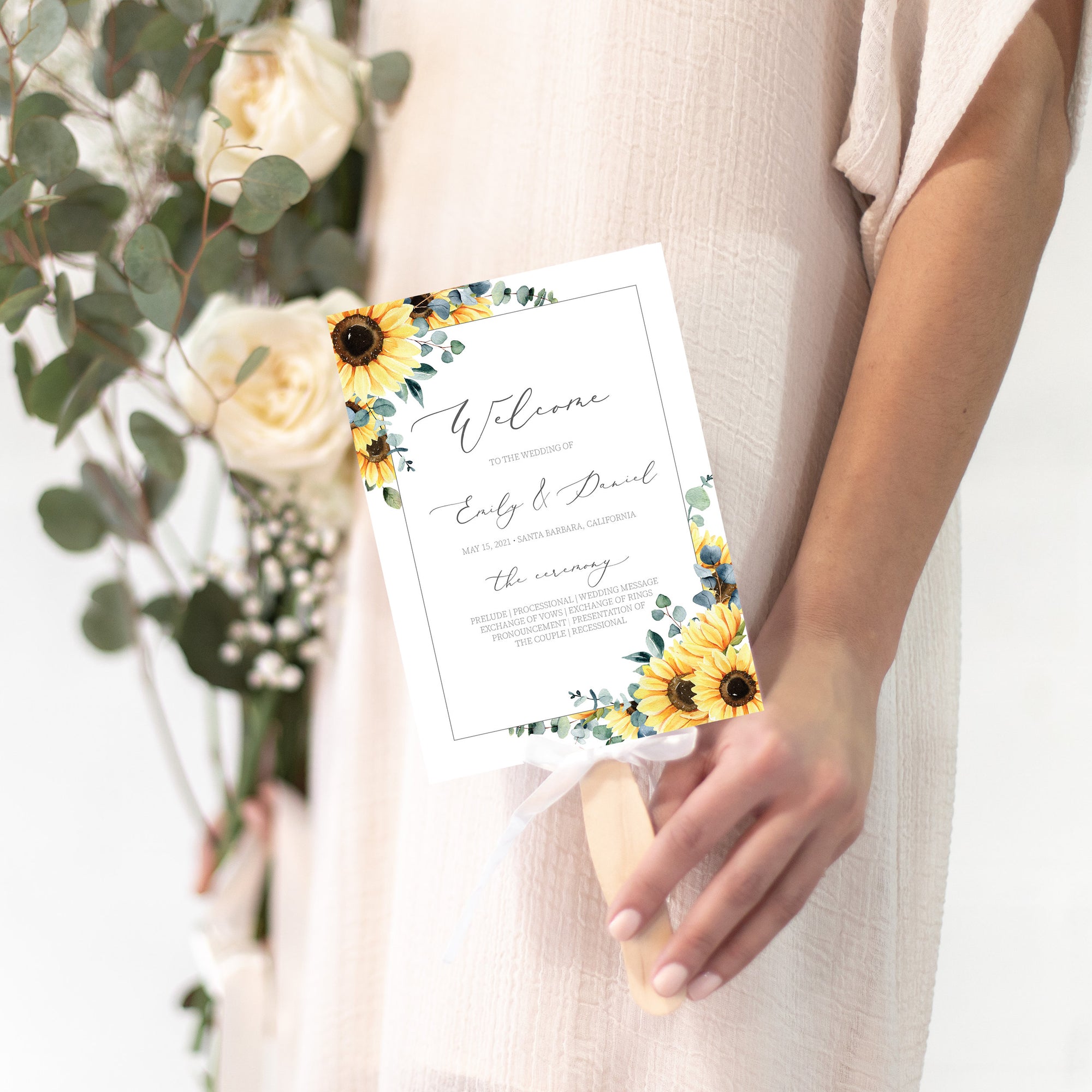 Sunflower Wedding Ceremony Program Template, Printable, Editable INSTA - PlumPolkaDot sunflower-wedding-ceremony-program-template-printable-editable-insta-plumpolkadot