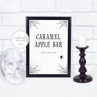 Halloween Caramel Apple Bar Sign, Halloween Decorations Printable Sign, Halloween Party Decor, INSTANT DOWNLOAD - EDS100