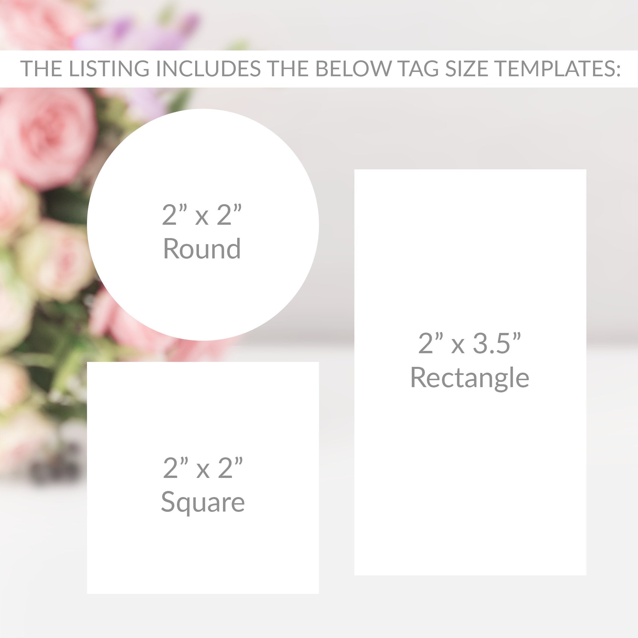 Pink Floral Wedding Favor Tags Printable Template, Garden Wedding Favor Tags, Round Square or Rectangle, Editable DIGITAL DOWNLOAD - FR100
