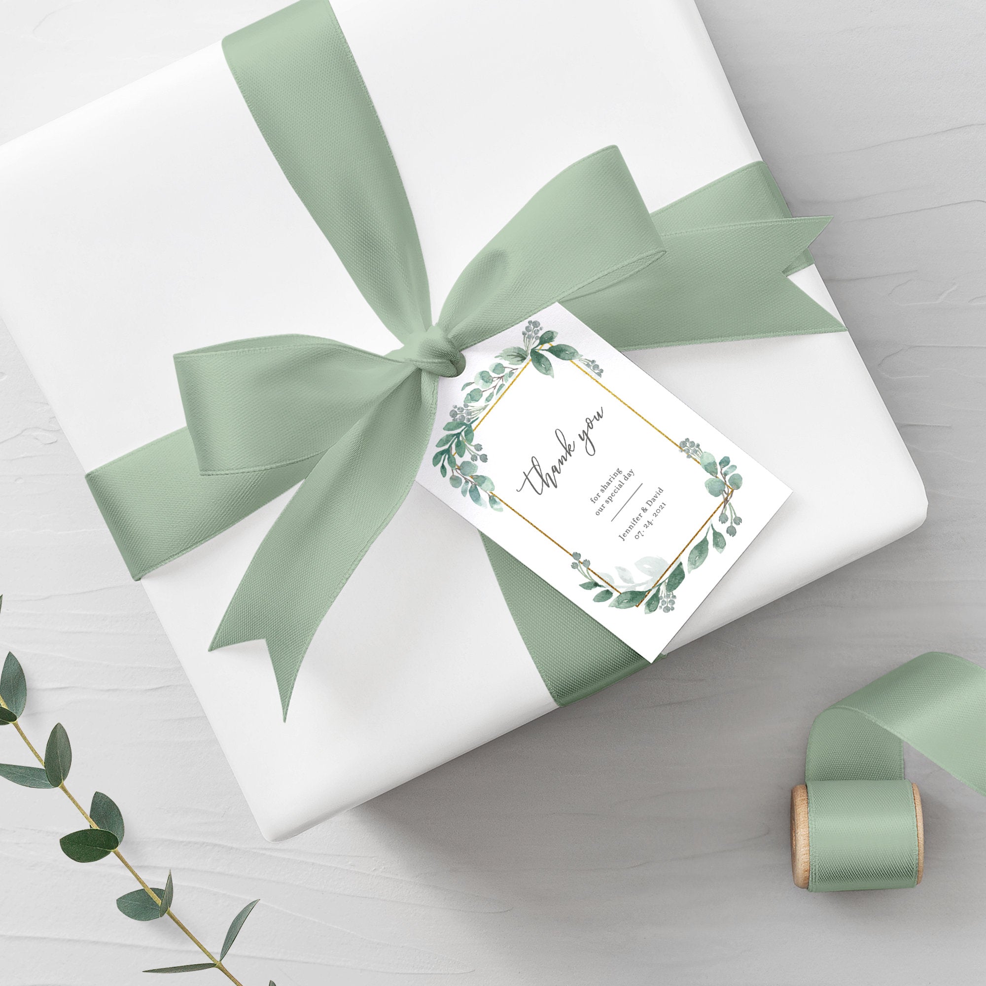 Greenery Wedding Favor Tags Printable Template, Greenery Favor Tags, Round Square or Rectangle, Editable DIGITAL DOWNLOAD - GFG100