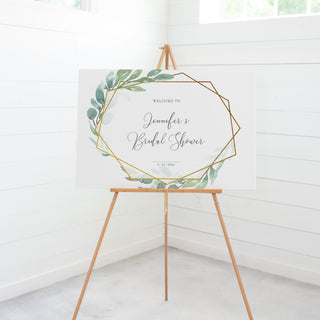 Greenery Bridal Shower Welcome Sign Template, Large Welcome Sign Printable, Bridal Shower Decorations Greenery, DIGITAL DOWNLOAD - GFG100