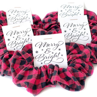 Buffalo Plaid Christmas Hair Scrunchies, Small Christmas Gifts for Friends, Teacher Gift, Christmas Stocking Stuffer for Girls and Women