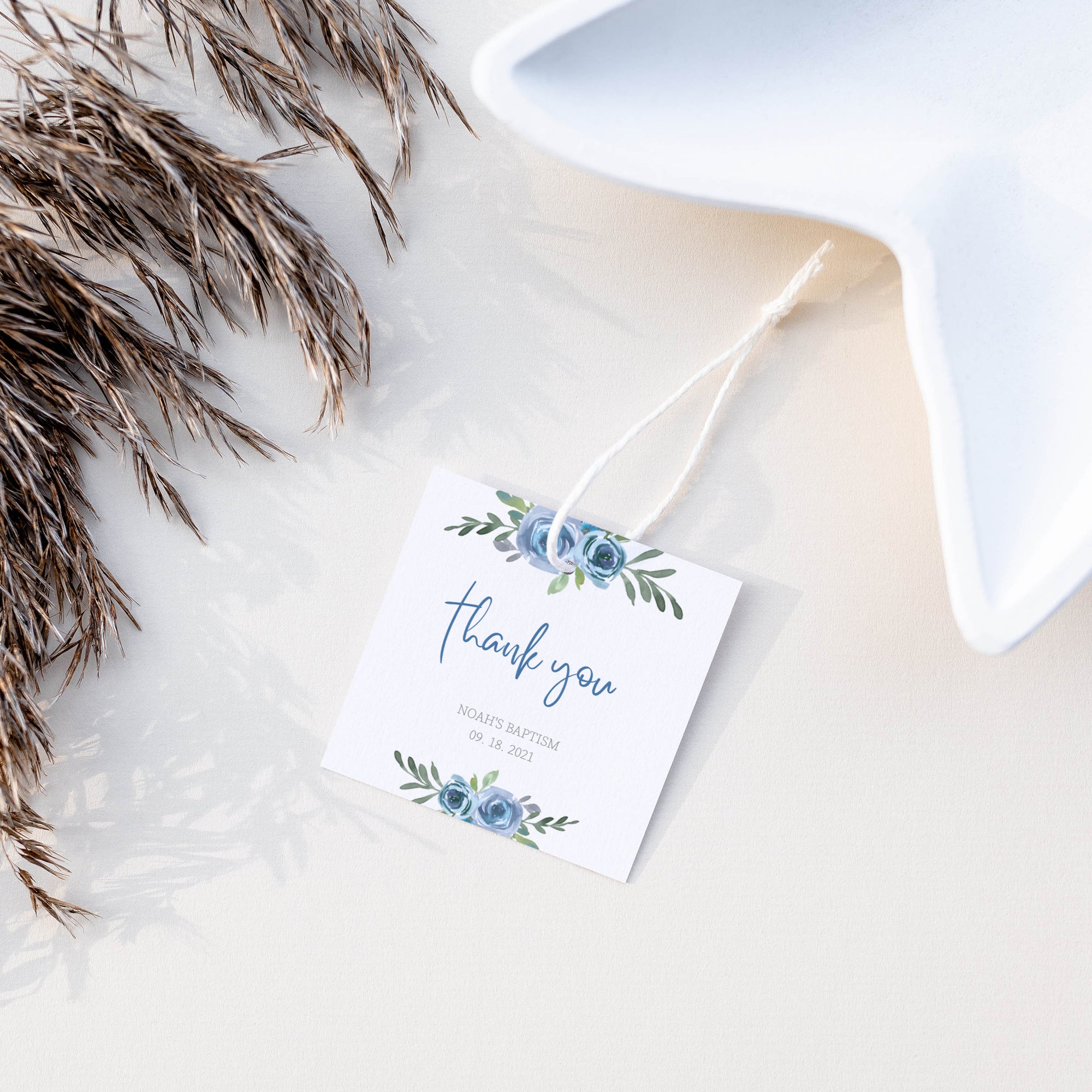 Blue Floral Baptism Favor Tags Template, Printable Boy Baptism Thank Y - PlumPolkaDot blue-floral-baptism-favor-tags-template-printable-boy-baptism-thank-y-plumpolkadot