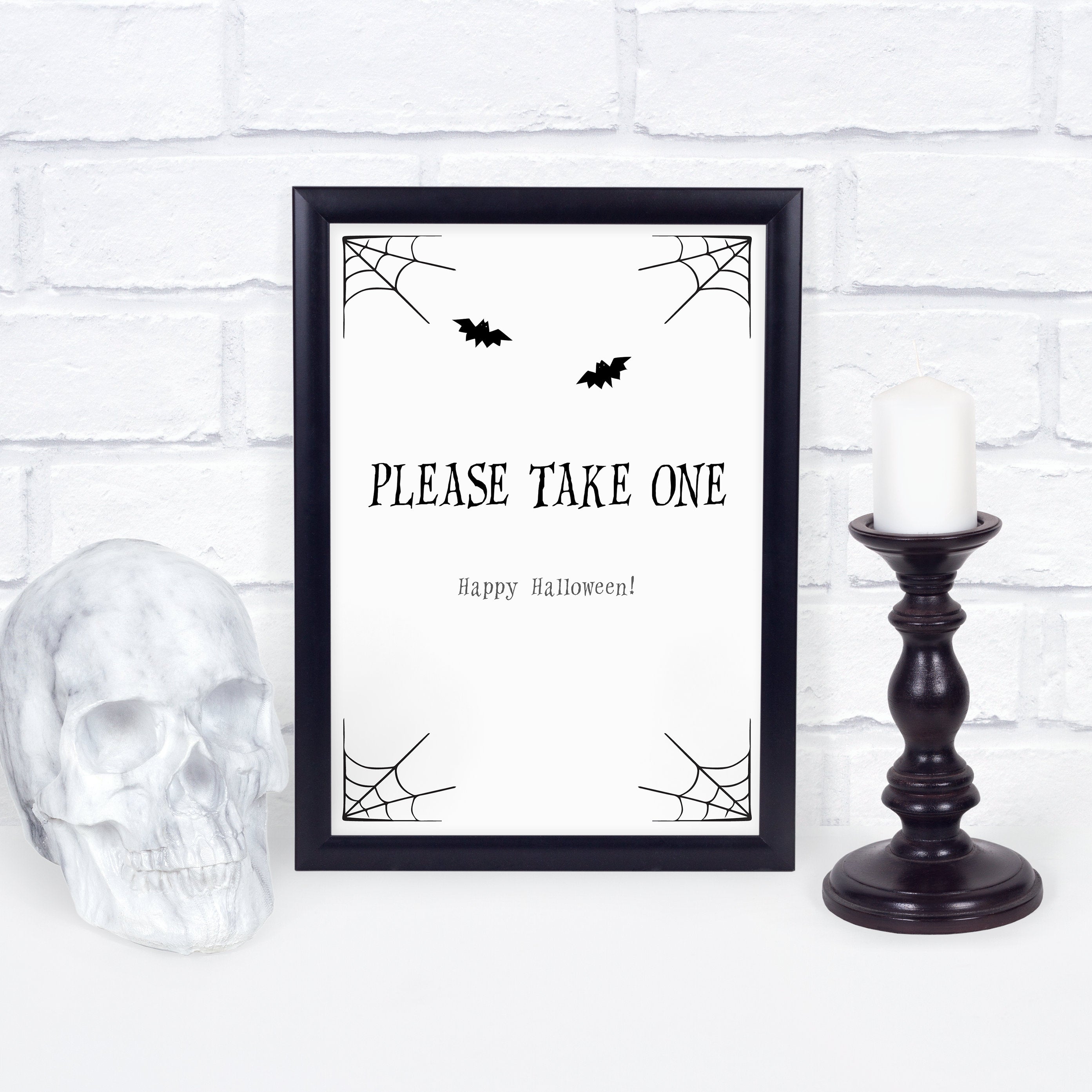 Halloween Please Take One Sign Printable, Trick or Treat Sign, Halloween Porch Sign, Halloween Candy Sign, INSTANT DOWNLOAD - EDS100