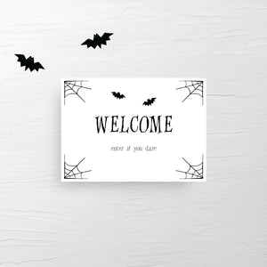 Large Halloween Welcome Sign Printable, Editable Halloween Printable Sign, Halloween Decor, Halloween Party Sign, DIGITAL DOWNLOAD - EDS100