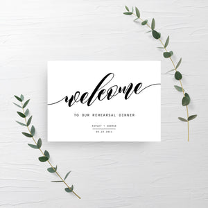 Wedding Rehearsal Dinner Welcome Sign Template, Large Welcome Sign Printable, Modern Wedding Rehearsal Signs, DIGITAL DOWNLOAD - SFB100