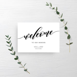 Wedding Welcome Sign Template, Large Welcome Sign Printable, Winter Wedding Welcome Sign, Modern Wedding Signs, DIGITAL DOWNLOAD - SFB100