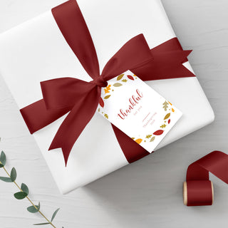 Thanksgiving Gift Tag Printable, Personalized Thanksgiving Favors Tag Template, Thankful For You, Editable DIGITAL DOWNLOAD FL100