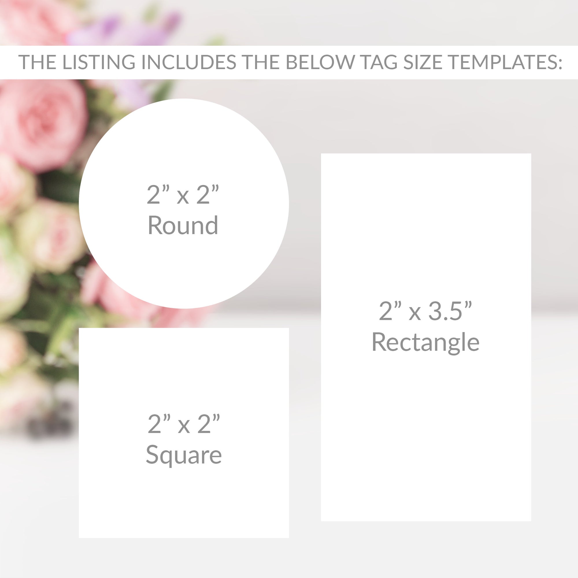 Dedication Tag Layout Blue Floral Dedication Favor Tag Template, Printable Round Square or R ...