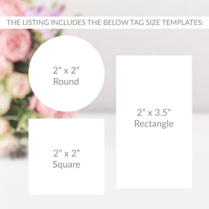 Blue Floral Dedication Favor Tag Template, Baby Dedication Thank You Tags Printable, Round Square Rectangle, Editable DIGITAL DOWNLOAD BF100