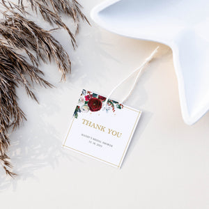 Christmas Bridal Shower Favor Tags Printable Template, Bridal Shower Thank You, Round Square Rectangle, Editable DIGITAL DOWNLOAD CG100