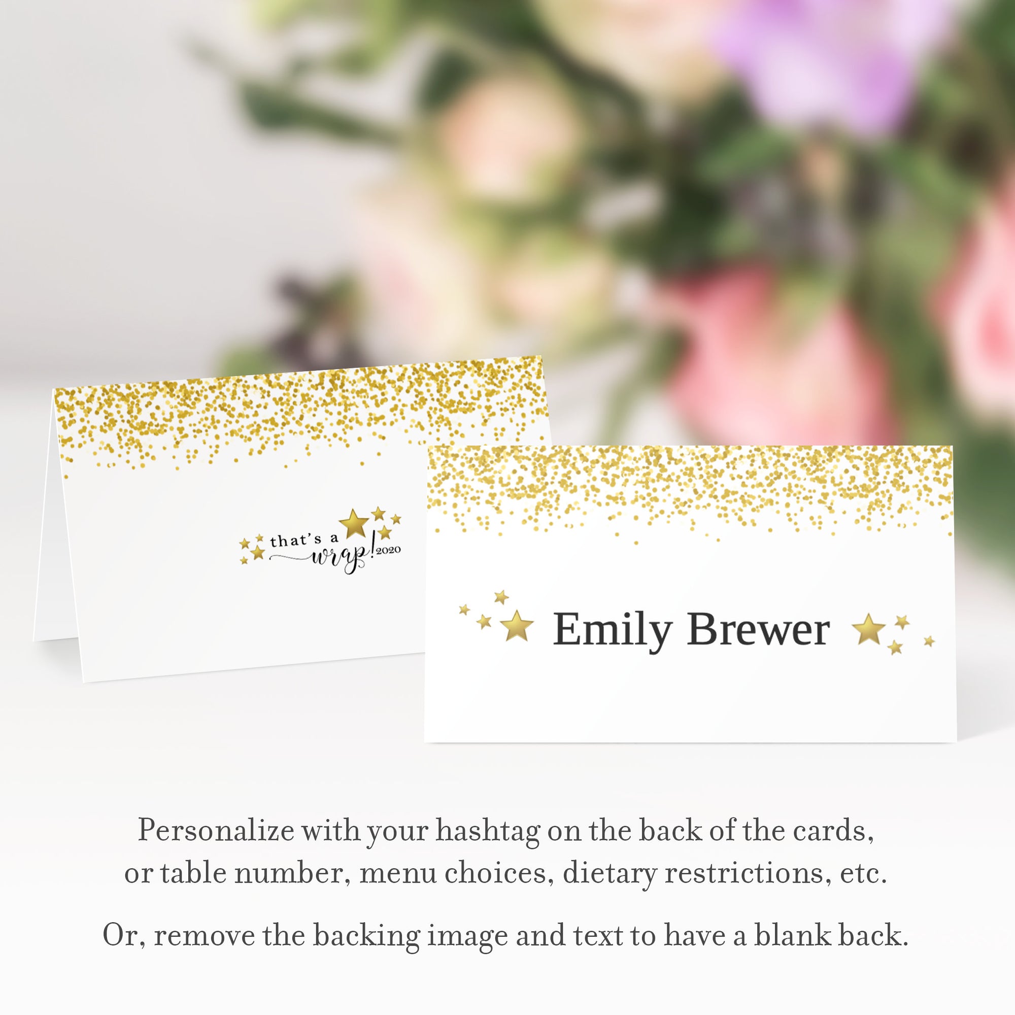 New Years Eve Place Cards Template, Printable New Years Eve Name Cards -  PlumPolkaDot