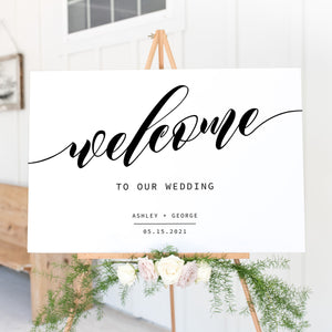 Wedding Welcome Sign Template, Large Welcome Sign Printable, Winter Wedding Welcome Sign, Modern Wedding Signs, DIGITAL DOWNLOAD - SFB100