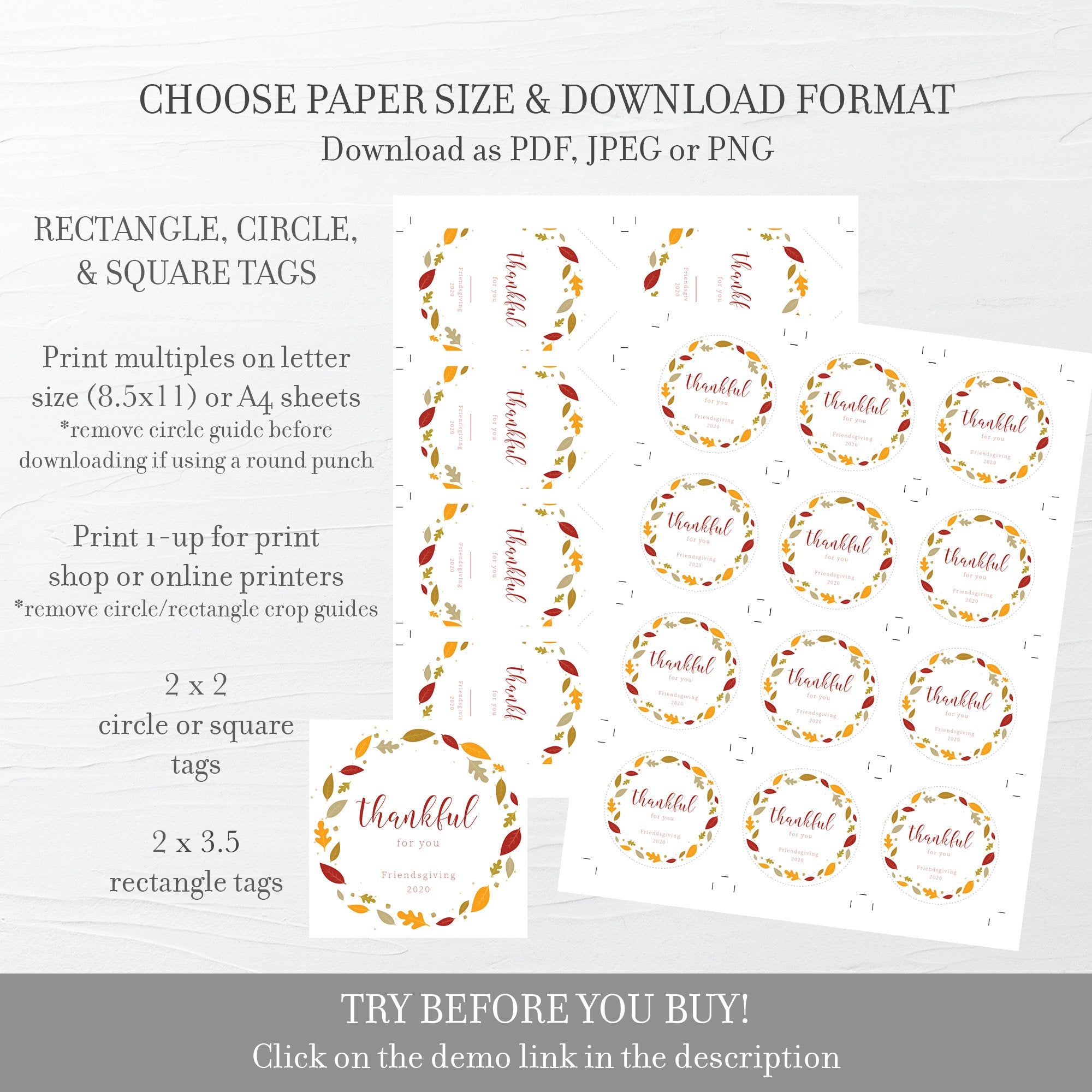 Friendsgiving Favor Tags Template, Printable Thankful For You Gift Tag - PlumPolkaDot friendsgiving-favor-tags-template-printable-thankful-for-you-gift-tag-plumpolkadot