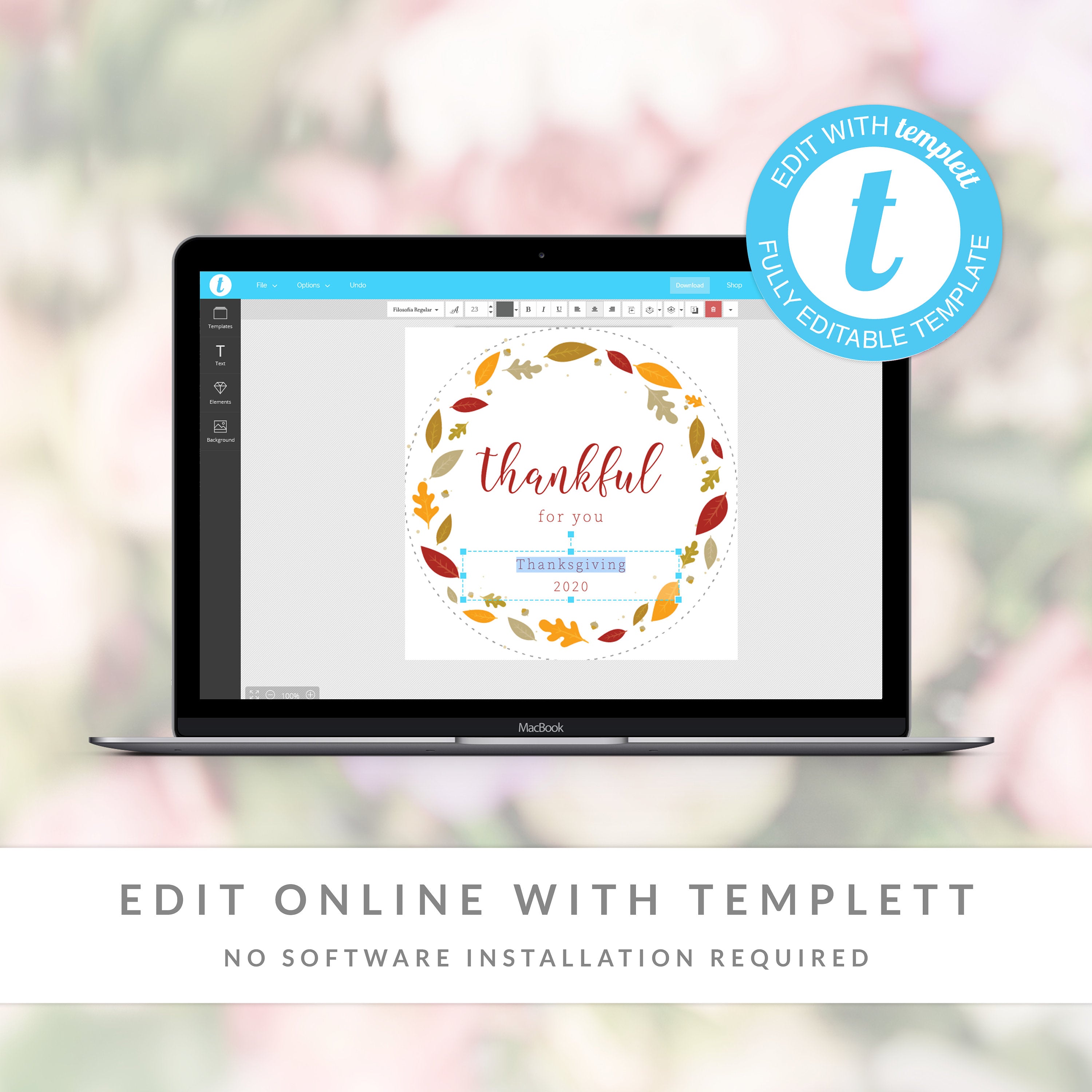 Thanksgiving Favors Tag Template, Thanksgiving Tags, Thankful For You, Thanksgiving Gift Tag Printable, Editable DIGITAL DOWNLOAD FL100