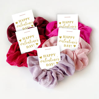 Valentines Day Gift for Friends, Hair Scrunchie Valentine Gift, Valentine&#39;s Day Party Favors, Valentine Party Supplies, Scrunchie Favor