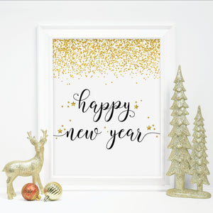 Happy New Year Sign Printable, New Years Eve Decorations, 2020 New Years Eve Party Signs, 2021 New Years, DIGITAL DOWNLOAD NY100