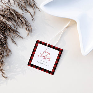 Buffalo Plaid Christmas Gift Tag Printables, Personalised Christmas Gift Tag Template, Christmas Favor Tag, Editable DIGITAL DOWNLOAD BP100
