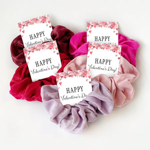 Valentines Gift for Friends, Hair Scrunchie Valentine Day Gift, Valentine&#39;s Party Favors, Valentine Party Supplies, Scrunchie Favor