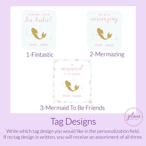 Mermaid Valentine Card with Scrunchie, Mermaid Valentine&#39;s Day Gift for Friends, Mermaid Valentine Gift, Mermaid Valentine&#39;s Day Party Favor