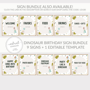 Dinosaur Birthday Invitation Template, Dino Birthday Invitation, Printable Dinosaur Birthday Party Invite, DIGITAL DOWNLOAD LD100