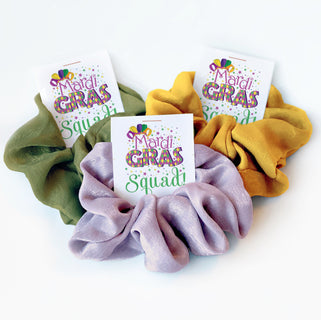 Scrunchie Mardi Gras Gifts, Mardi Gras Party Favors for Girls and Women, Mardi Gras Decorations, NOLA Favor, Mardi Gras Supplies