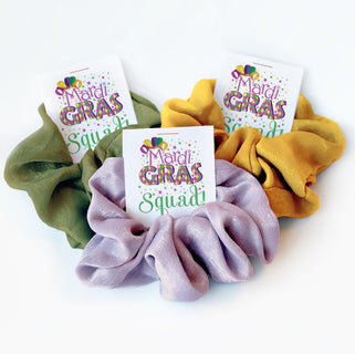 New Orleans Bachelorette Party Favors, Hair Scrunchies, Mardi Gras Bachelorette Party Favors, NOLA Bach, Mardi Gras Squad