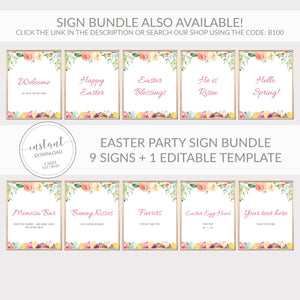 Easter Sanitize Before Entering Sign Printable, Printable Easter Welcome Sign, Easter Party Decorations and Supplies, DIGITAL DOWNLOAD B100