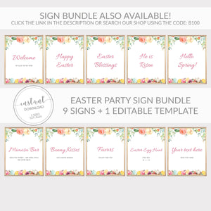 Easter Egg Hunt Sign Printable, Easter Sign, Printable Easter Decorations, Easter Party Supplies, Easter Decor, DIGITAL DOWNLOAD B100