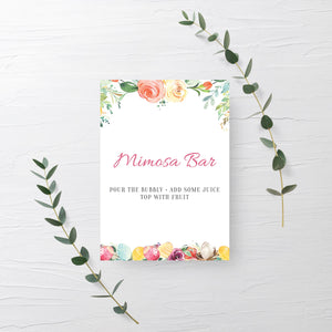 Easter Brunch Mimosa Bar Sign Printable, Printable Easter Decorations, Easter Party Supplies, Easter Decor, DIGITAL DOWNLOAD B100