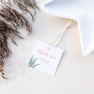 Succulent Wedding Favor Tags Printable Template, Cactus Succulent Favor Tags, Round Square or Rectangle, Editable DIGITAL DOWNLOAD - CS100