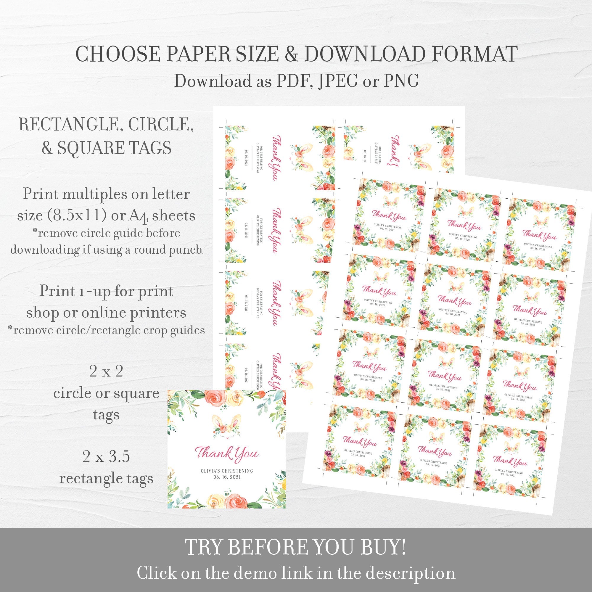 Easter Christening Favor Tag Template, Printable Bunny Theme Christeni - PlumPolkaDot easter-christening-favor-tag-template-printable-bunny-theme-christeni-plumpolkadot