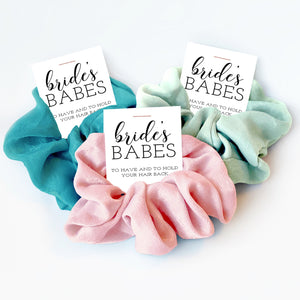 Brides Babes Hair Scrunchies, To Have and To Hold Your Hair Back, Bridesmaid Gift, Brides Maid Gifts, Bridal Party Gifts, Bachelorette Favor