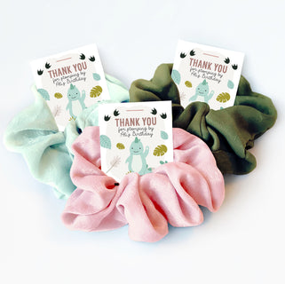 Girl Dinosaur Birthday Party Favors, Hair Scrunchie Favors, Pink Dinosaur Party Favors, Dinosaur Party Decorations, Dino Birthday - LD100