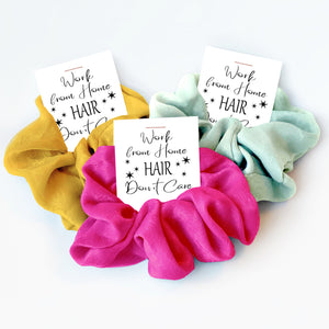 Work From Home Hair Don&#39;t Care, Hair Scrunchie, Home Office Employee Appreciation Gift, Employee Thank You Gift, Coworker Gift